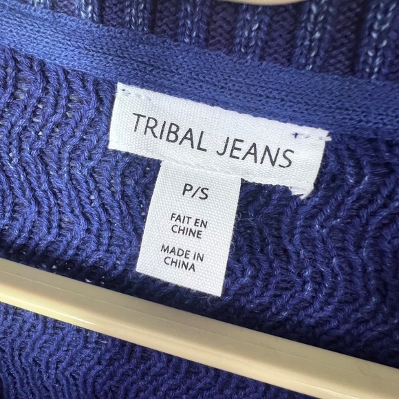 |•TRIBAL JEANS•| Button Down Cable Knit Sweater Size Small - Picture 4 of 6